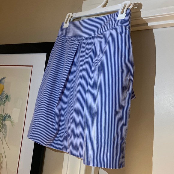 J Crew size 2 lined blue/white striped skirt - Picture 2 of 7
